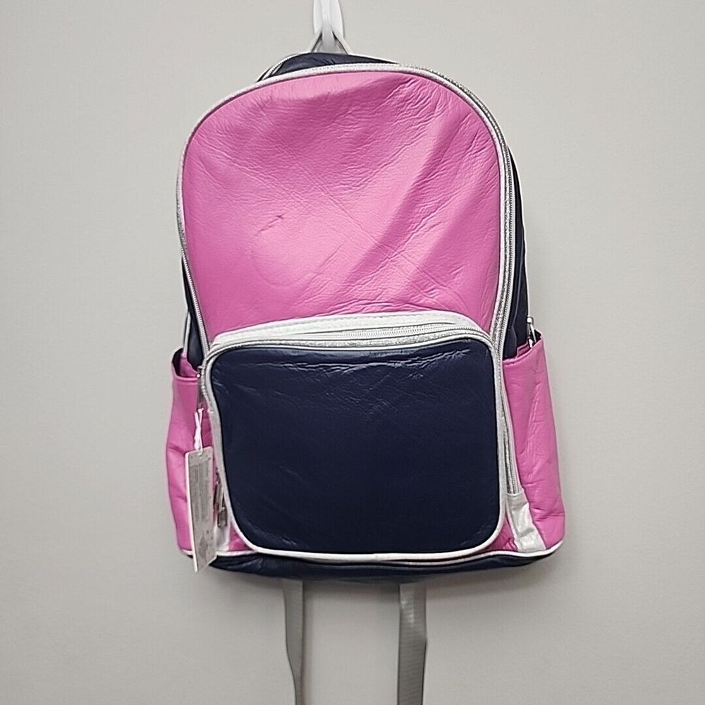 Danbar‎ Scool Daze Pink Blue Backpack Faux Leather Feel.
